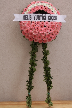 Pink - White Funeral Wreath 1
