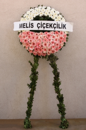 Pink - White Funeral Wreath 2